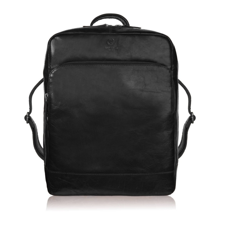 Мъжка винтидж кожена раница за лаптоп urban black Paolo Peruzzi IM-07-BL