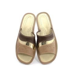 Damskie kapcie R.40 domowe ortopedyczna  skórzana wkładka polskie KD-16-BR-40