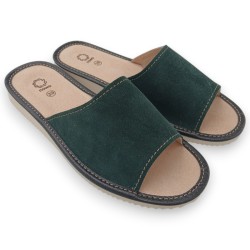 Kapcie domowe damskie R.39 premium klapki skóra naturalna zamsz wygodne KD-19-GRE-39