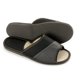 Kapcie męskie KM-44 wygodne domowe klapki dla seniorów przewiewne KM-21-GR-44