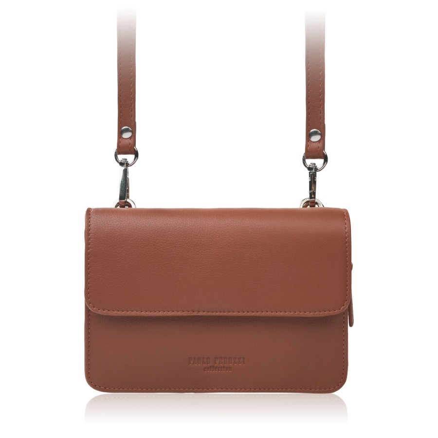 Geantă de mână 2in1 cognac Paolo Peruzzi AY-21-CG