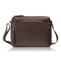 Torebka damska na ramię skórzana brązowa klasyczna miejska pojemna Paolo Peruzzi AY-22-BRS