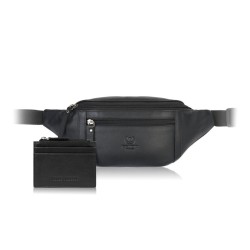 Saszetka nerka męska AY-28 i etui na karty AY-16 zestaw upominkowy Paolo Peruzzi ZUP-157-BL