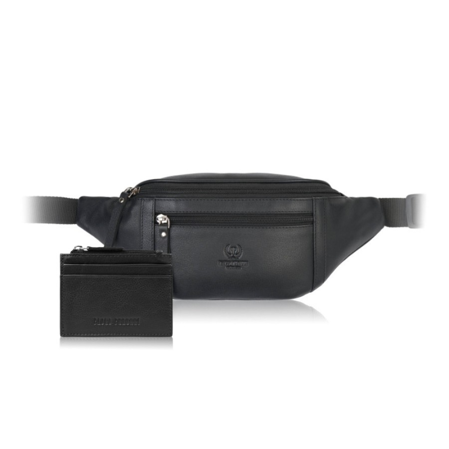 Listonoszka męska AY-01 i portfel męski ze skóry i canvasu AY-06 zestaw upominkowy Paolo Peruzzi ZUP-153-BR