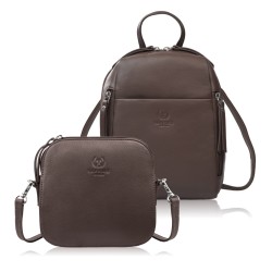 Listonoszka męska AY-01 i portfel męski ze skóry i canvasu AY-06 zestaw upominkowy Paolo Peruzzi ZUP-153-BR