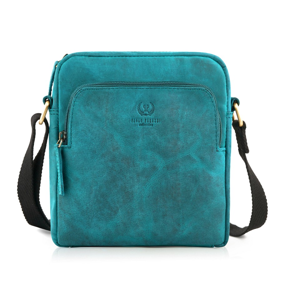 ZIELONA LISTONOSZKA VINTAGE DAMSKA PAOLO PERUZZI T-63-GR