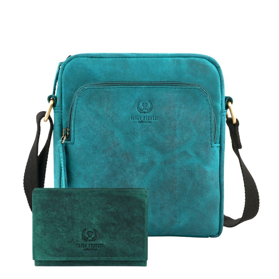 ZESTAW PREZENTOWY ZUP-74-GR LISTONOSZKA DAMSKA T-63  I PORTFEL SKÓRZANY T-33