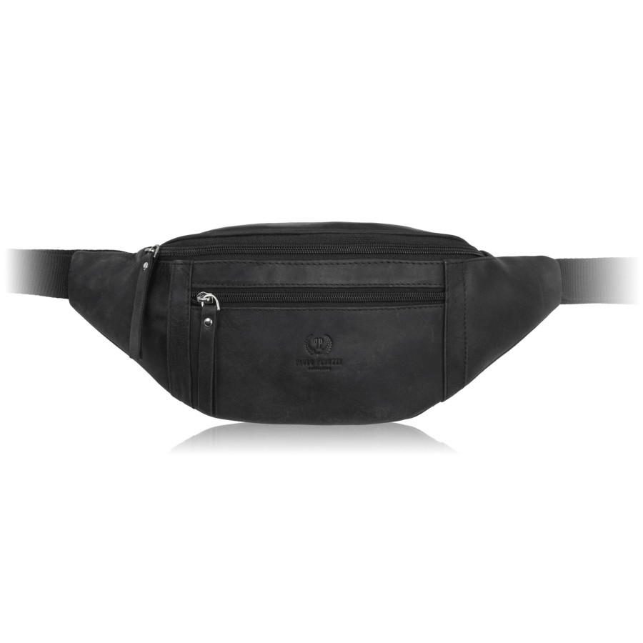 Bărbat piele curea pouch rinichi maro vintage capacious Paolo Peruzzi AY-29-HBR