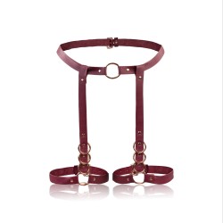 Sessuale skórzany harness na uda i talię damski czarny SES-07-BL