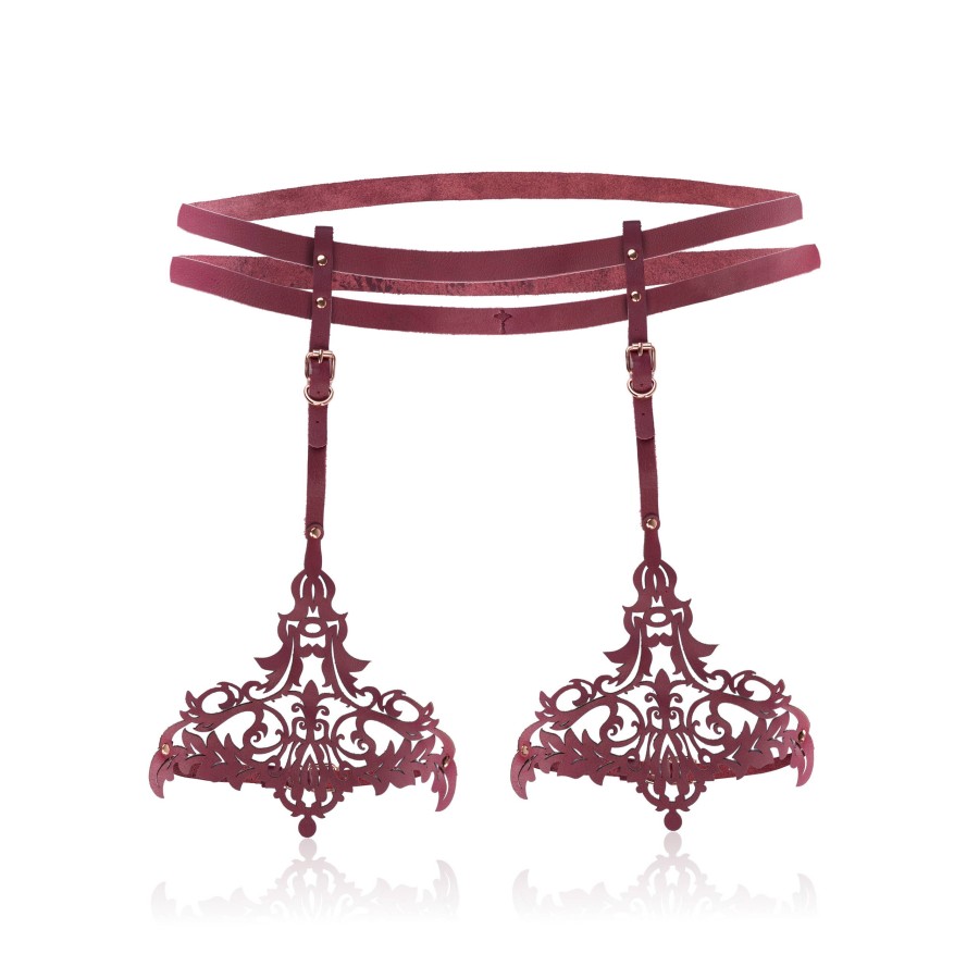 Sessuale skórzany harness na uda i talię damski czarny SES-07-BL