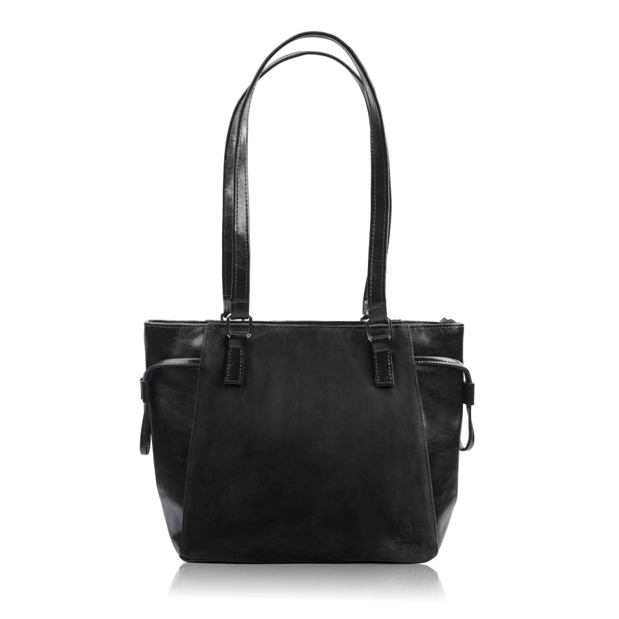 Geantă de umăr mare din piele pentru femei de Paolo Peruzzi Z-09-NAVY