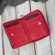Дамски мини кожен портфейл от червена лачена кожа SP-18-RD