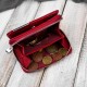 Дамски мини кожен портфейл от червена лачена кожа SP-18-RD