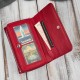 Portfel damski skórzany lakierowany ze zwierzęcym wzorem croco czerwony SP-24-CRD