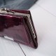 Portfel damski skórzany lakierowany mały purpurowy z RFID SP-27-PRP