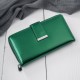 Portfel damski skórzany duży lakierowany zielony poziomy z RFID SP-25-GR