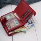 Portfel damski skórzany lakierowany mały czerwony z RFID SP-26-RD