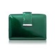 Portfel damski skórzany lakierowany mały zielony z RFID SP-26-GR