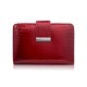 Portfel damski skórzany lakierowany mały czerwony z RFID SP-26-RD