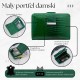 Portfel damski skórzany lakierowany mały zielony z tłoczeniem croco z RFID SP-26-CGR