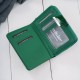 Portfel damski skórzany lakierowany mały zielony z tłoczeniem croco z RFID SP-26-CGR