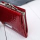 Portfel damski mini skórzany czerwony lakierowany z tłoczeniem croco Jennifer Jones SP-28-CRD
