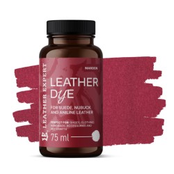 Farba do zamszu, nubuku, aniliny kolor Maroon 75ml Leather Expert Leather Dye  LE-21-D75MR