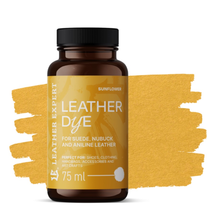 Farba do zamszu, nubuku, aniliny kolor Sunflower 75ml Leather Expert Leather Dye LE-21-D75SF
