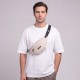 Saszetka nerka biodrowa na pas lekka beżowa materiałowa Paolo Peruzzi AS-08-BG