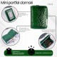 Portfel damski skórzany mini zielony skóra naturalna lakierowana croco SP-18-GRN