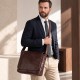 Torba męska skórzana brązowa do pracy na ramię A4 Paolo Peruzzi SL-27-BR