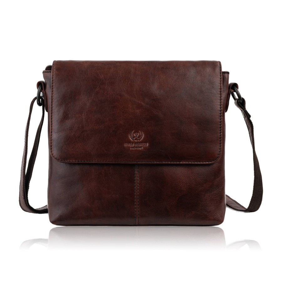 Listonoszka męska skórzana brązowa retro vintage Paolo Peruzzi SL-52-BR