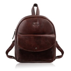 Plecak damski skórzany mały brązowy vintage Paolo Peruzzi SL-47-BR