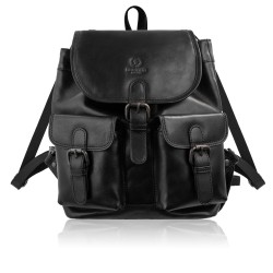 Plecak damski skórzany czarny miejski vintage retro Paolo Peruzzi SL-29-BL