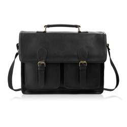 Torba męska teczka na ramię do ręki czarna vintage Paolo Peruzzi MT-04-BL