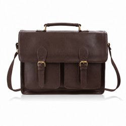 Torba męska teczka na ramię do ręki brązowa vintage Paolo Peruzzi MT-04-BR