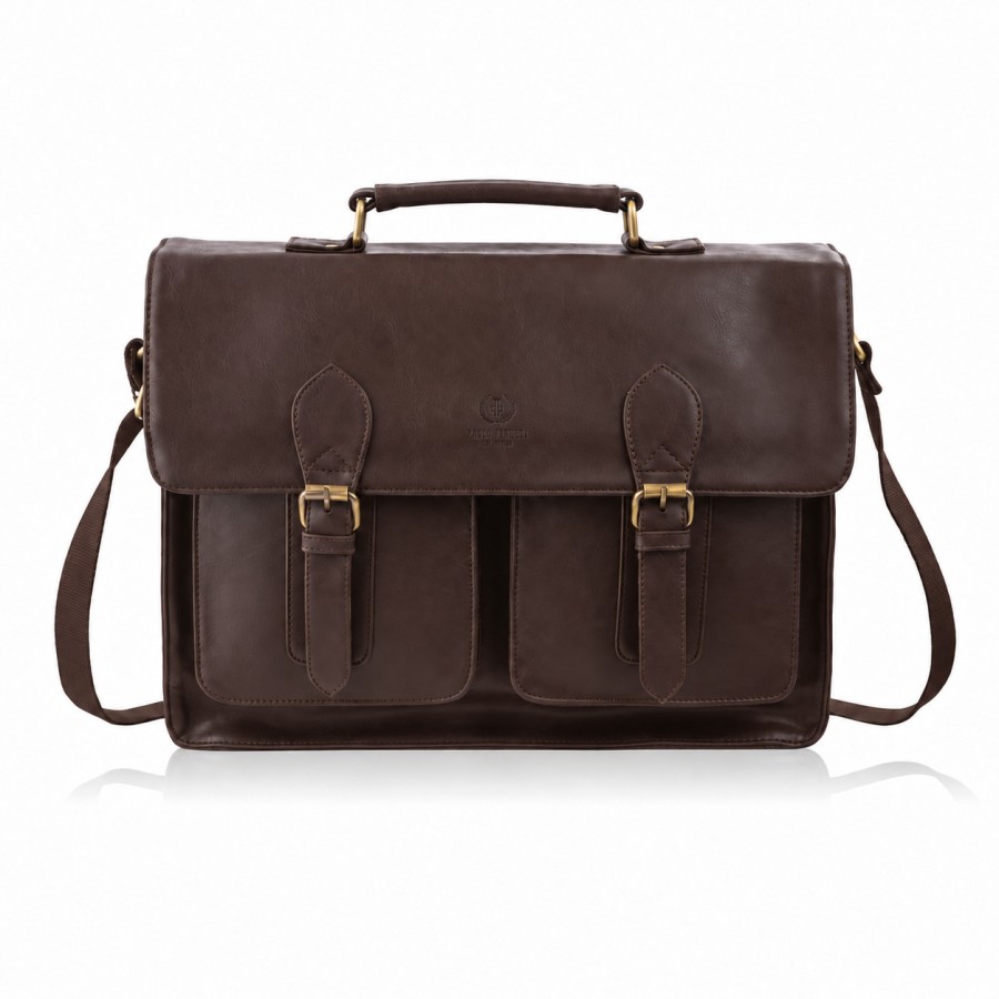 Torba męska teczka na ramię do ręki czarna vintage Paolo Peruzzi MT-04-BL