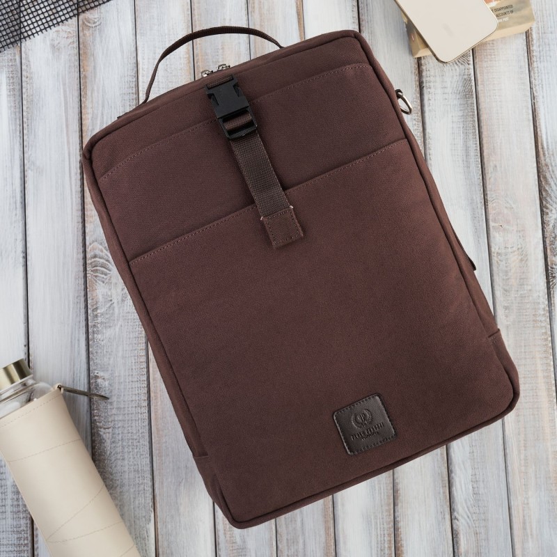 plecak męski na laptopa, mieszczący format a4 brązowy paolo peruzzi t-93-br