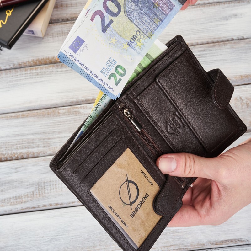 portfel męski skórzany brązowy brodrene g-28-br