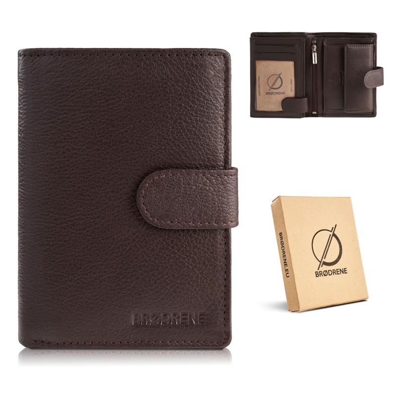 portfel męski skórzany brązowy brodrene g-28-br